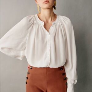 Sèzane Silk Blouse Ecru FR40